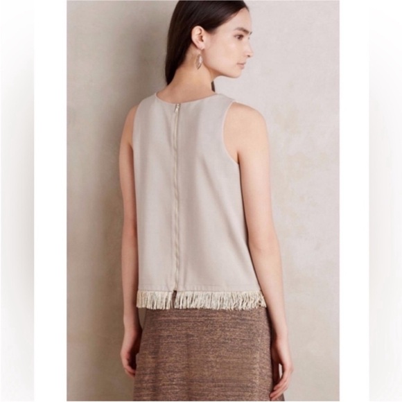 Anthropologie Sunday In Brooklyn Gold Fringe Sleeveless Top - Picture 3 of 12